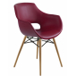 Кресло с обивкой PAPATYA Opal Wox KD сталь, пластик, кожа натуральный, бордовый Фото 1
