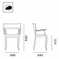 Кресло пластиковое PAPATYA Hera-K стеклопластик, поликарбонат антрацит, черный Фото 2