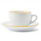 Кофейная пара для двойного капучино Ancap Verona Rims фарфор желтый, ободок на чашке/блюдце Фото 2