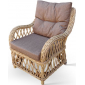 Кресло плетеное с подушкой KVIMOL KM-2004 сталь, искусственный ротанг, ткань оксфорд бежевый Фото 1