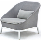 Кресло металлическое с обивкой Grattoni Bayside алюминий, текстилен белый, серый Фото 1