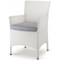 Кресло плетеное с подушкой Grattoni GS 909 алюминий, искусственный ротанг, ткань белый, серый Фото 1