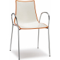 Кресло пластиковое двухцветное Scab Design Zebra Bicolore сталь, полимер хром, белый, оранжевый Фото 1
