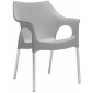 Кресло пластиковое огнестойкое Scab Design Ola алюминий, полипропилен серый Фото 1