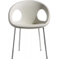 Кресло пластиковое Scab Design Drop 4 legs сталь, технополимер хром, лен Фото 1
