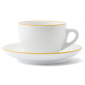 Кофейная пара для капучино Ancap Verona Rims фарфор желтый, ободок на чашке/блюдце Фото 1