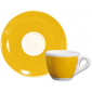 Кофейная пара для эспрессо Ancap Verona Millecolori фарфор желтый, деколь чашка, ручка, блюдце Фото 1