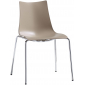 Стул пластиковый Scab Design Zebra Technopolymer 4 legs сталь, технополимер хром, тортора Фото 1