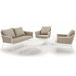 Комплект лаунж мебели Grattoni Panama алюминий, роуп, текстилен белый, бежевый, шампанское Фото 1