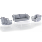 Комплект плетеной мебели Grattoni Atol алюминий, роуп, акрил белый, светло-серый Фото 1