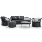 Комплект плетеной мебели Grattoni Cipro алюминий, роуп, акрил черный, темно-серый Фото 1