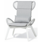 Кресло плетеное Grattoni Fiji алюминий, роуп, олефин белый, светло-серый Фото 1