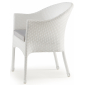 Кресло плетеное Grattoni GS 912 алюминий, искусственный ротанг, олефин белый, светло-серый Фото 3