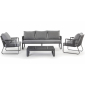 Комплект мягкой мебели Grattoni Jamaica алюминий, роуп, олефин антрацит, темно-серый, серый Фото 1