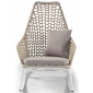 Кресло-качалка плетеное Grattoni Kos алюминий, роуп, олефин белый, бежевый, коричневый Фото 3