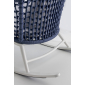 Кресло-качалка плетеное Grattoni Kos алюминий, роуп, олефин белый, синий, светло-серый Фото 3