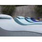 Шезлонг-лежак дизайнерский Grattoni Breeze алюминий, ткань sunbrella белый, синий Фото 3
