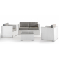 Комплект плетеной мебели Grattoni Sole алюминий, искусственный ротанг, олефин белый, светло-серый Фото 1