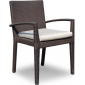 Кресло плетеное с подушкой Skyline Design Nevada алюминий, искусственный ротанг, sunbrella мокка, бежевый Фото 1