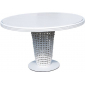 Стол плетеный со стеклом Skyline Design Dynasty алюминий, искусственный ротанг, закаленное стекло белый Фото 1