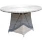 Стол плетеный со стеклом Skyline Design Calderan алюминий, искусственный ротанг, закаленное стекло белый Фото 1
