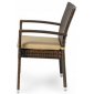 Кресло плетеное с подушкой JOYGARDEN Milano алюминий, искусственный ротанг темно-коричневый Фото 2