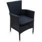 Кресло плетеное с подушкой JOYGARDEN Aroma алюминий, искусственный ротанг черный Фото 1