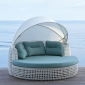 Лаунж-диван плетеный Skyline Design Dynasty алюминий, искусственный ротанг, sunbrella белый, бежевый Фото 6
