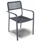 Кресло пластиковое плетеное 4SIS Фоджа алюминий, пластик темно-серый Фото 1