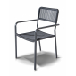 Кресло пластиковое плетеное 4SIS Фоджа алюминий, пластик темно-серый Фото 3