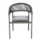 Кресло плетеное 4SIS Ницца алюминий, канат, ткань темно-серый Фото 2