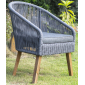 Кресло плетеное 4SIS Палермо акация, канат, ткань серый Фото 1