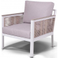 Кресло металлическое 4SIS Сан Ремо алюминий, канат, ткань белый, бежевый Фото 3