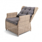Кресло раскладное плетеное 4SIS Форио алюминий, искусственный ротанг, ткань соломенный Фото 4
