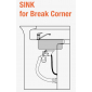 Мойка к пластиковой барной стойке SLIDE Jumbo, Break Sink нержавеющая сталь серебристый Фото 3