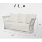 Диван плетеный с подушками Skyline Design Villa алюминий, искусственный ротанг, sunbrella белый, бежевый Фото 4