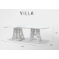 Стол плетеный со стеклом Skyline Design Villa алюминий, искусственный ротанг, закаленное стекло белый Фото 3