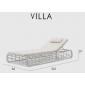 Лежак плетеный с матрасом Skyline Design Villa алюминий, искусственный ротанг, sunbrella белый, бежевый Фото 4