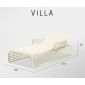 Лежак плетеный с матрасом Skyline Design Villa алюминий, искусственный ротанг, sunbrella белый, бежевый Фото 4
