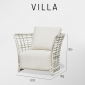 Кресло плетеное с подушками Skyline Design Villa алюминий, искусственный ротанг, sunbrella натуральный, бежевый Фото 4