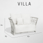 Диван плетеный с подушками Skyline Design Villa алюминий, искусственный ротанг, sunbrella натуральный, бежевый Фото 5