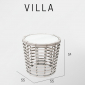 Столик плетеный со стеклом журнальный Skyline Design Villa алюминий, искусственный ротанг, закаленное стекло натуральный Фото 3