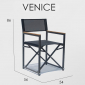 Кресло текстиленовое Skyline Design Venice алюминий, тик, слинг черный Фото 3