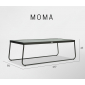 Столик плетеный со стеклом журнальный Skyline Design Moma алюминий, закаленное стекло черный Фото 4