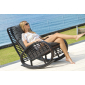 Кресло-качалка плетеное с подушками Skyline Design Taurus алюминий, искусственный ротанг, sunbrella черный, бежевый Фото 8