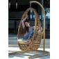 Кресло подвесное плетеное с подушками Skyline Design Heri алюминий, искусственный ротанг, sunbrella натуральный, бежевый Фото 1