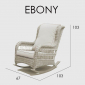 Кресло-качалка плетеное с подушками Skyline Design Ebony алюминий, искусственный ротанг, sunbrella бронзовый, бежевый Фото 4