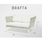 Диван плетеный двухместный с подушками Skyline Design Brafta алюминий, искусственный ротанг, sunbrella белый, бежевый Фото 4