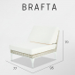 Модуль плетеный центральный с подушками Skyline Design Brafta алюминий, искусственный ротанг, sunbrella белый, бежевый Фото 4
