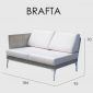 Модуль плетеный левый с подлокотником Skyline Design Brafta алюминий, искусственный ротанг, sunbrella белый, бежевый Фото 4